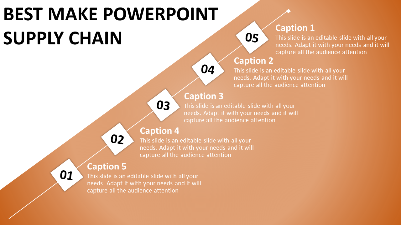 Free -  Supply Chain PowerPoint Template Using Diamond Shape	